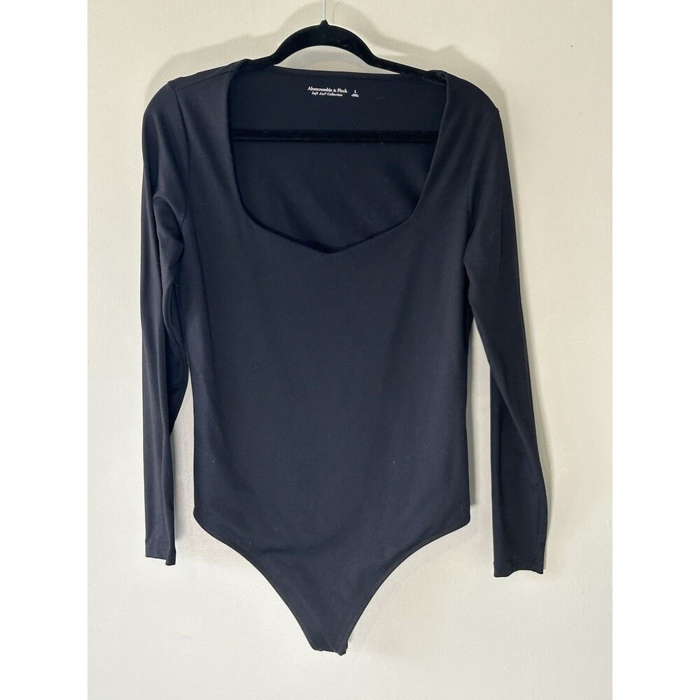 Abercrombie & Fitch Soft A&F Collection Black Long Sleeve Bodysuit Women's Large